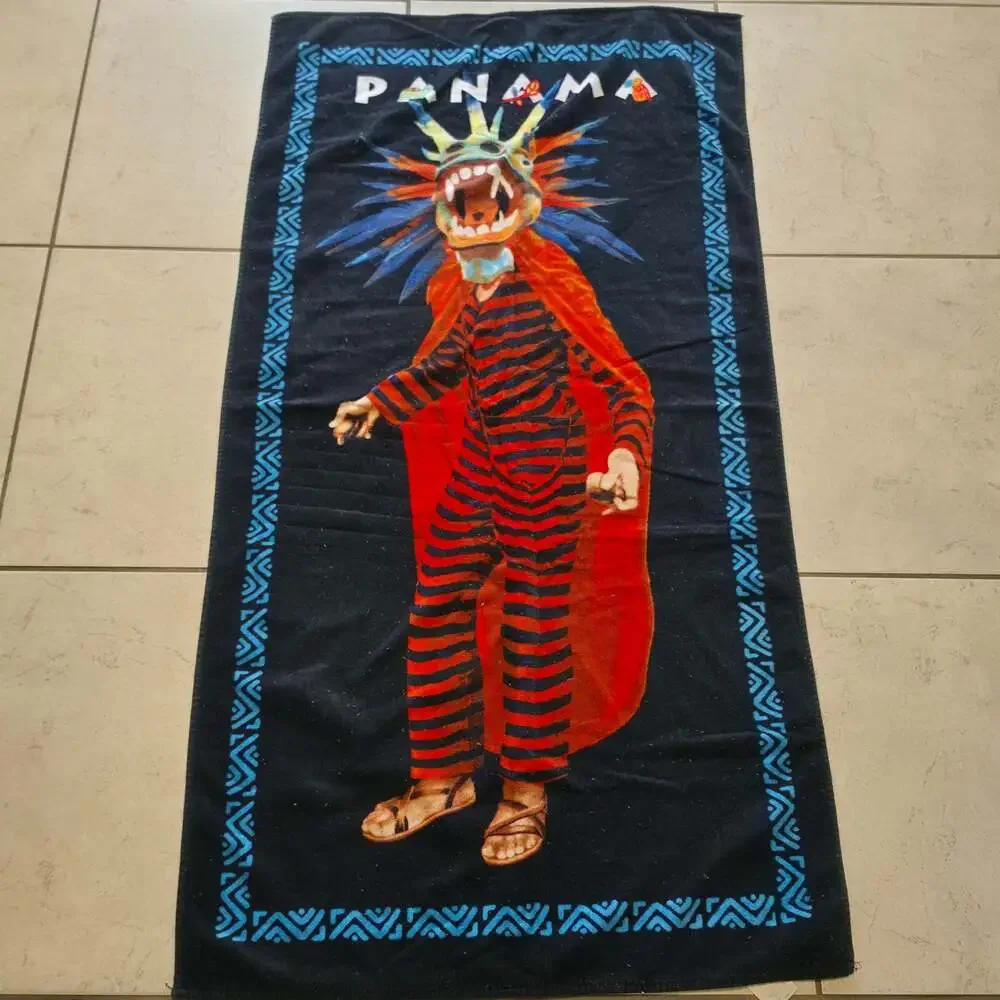 Panama Diablicos Sucios Traditional Folkloric Dance Graphic Beach Towel